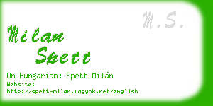 milan spett business card